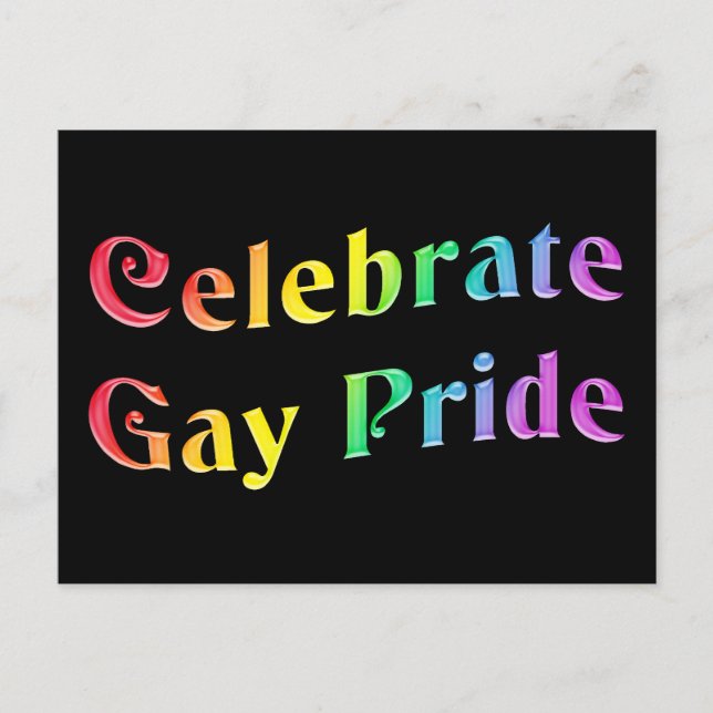 Feiern Sie den Gay Pride Postkarte (Vorderseite)
