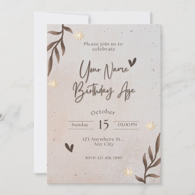 "Feiern Sie den Geburtstag!" Einladung (Vorderseite)