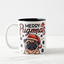Feiern Sie den Geist des Weihnachts-Mops Hund