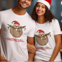 Feiern Sie den Geist von Christmas Happy Sloth T-Shirt