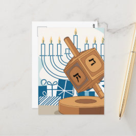 Feiern Sie den Geist von Hanukkah Dreidel Postkarte