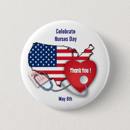 Feiern Sie den Krankenstag. USA Patriotic Button