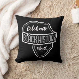 Feiern Sie den Monat BLACK History auf schwarz Kissen