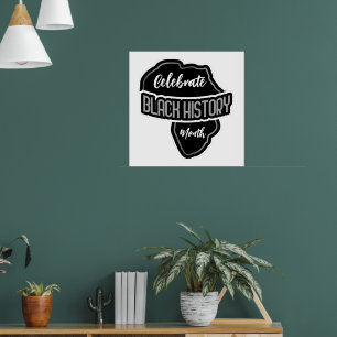 Feiern Sie den Monat BLACK History on White Poster