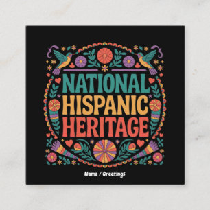Feiern Sie den Nationalen Monat des hispanischen E Quadratische Visitenkarte