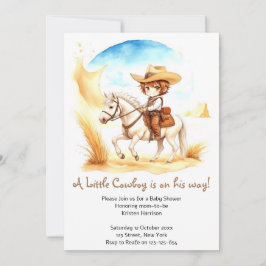 Feiern Sie die kleine Cowboy-Babydusche Einladung