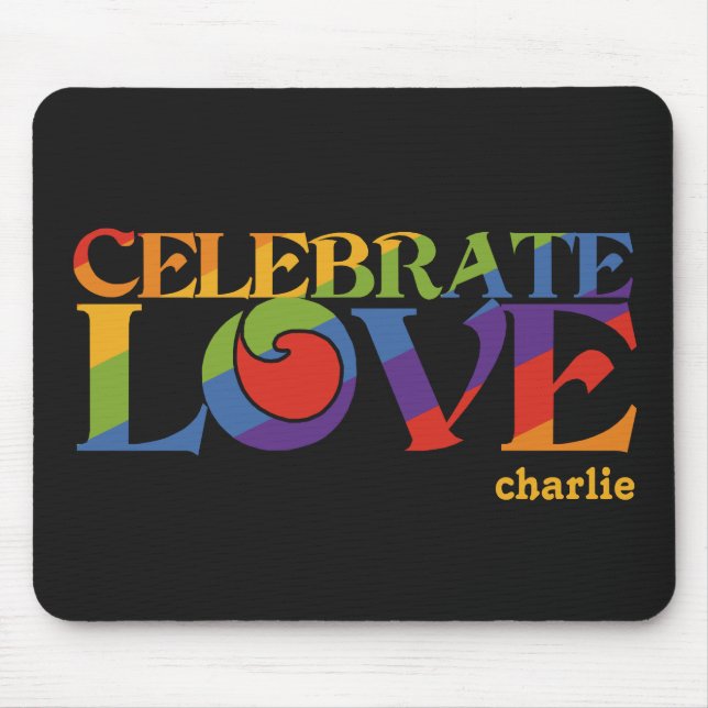 Feiern Sie die Liebe eines Monogramm-Mousepads Mousepad (Vorne)