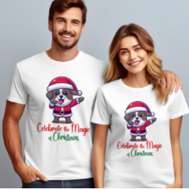 Feiern Sie die Magie des Weihnachtshundes T-Shirt