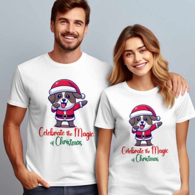 Feiern Sie die Magie des Weihnachtshundes T-Shirt (Von Creator hochgeladen)