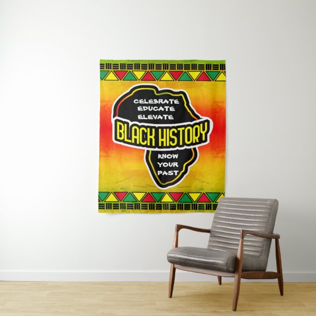Feiern Sie die schwarze Geschichte mit Afrika Kart Wandteppich (Beispiel)