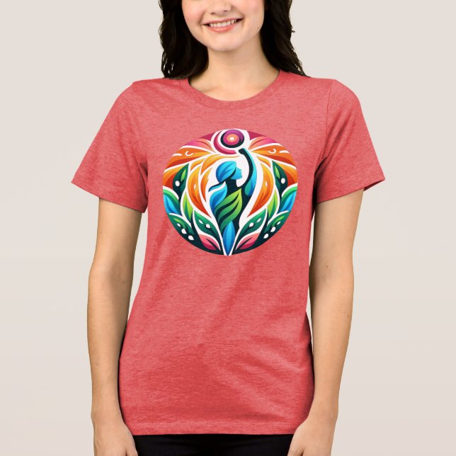 Feiern Sie die Stärke der Frauen Tri-Blend Shirt (Vorderseite)