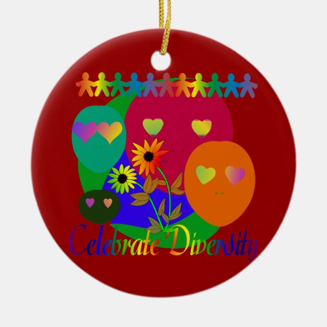 Feiern Sie Diversity Keramik Ornament (Vorne)