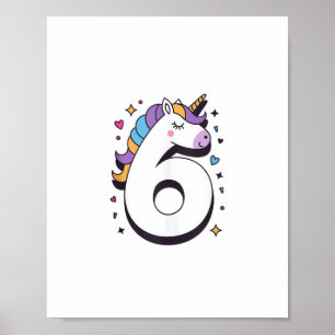 Feiern Sie glückliche 6 Jahre alte Geburtstagspart Poster