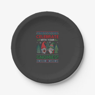 Feiern Sie Gnomies Weihnachten Gnome Bäume Rentier Pappteller