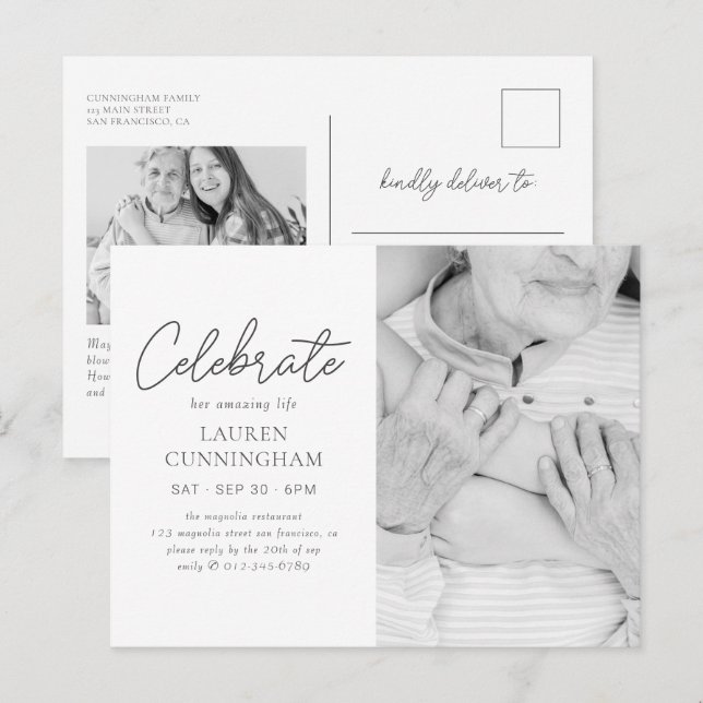 Feiern Sie ihr Phantastisches Leben Einfaches Mode Postkarte (Vorne/Hinten)