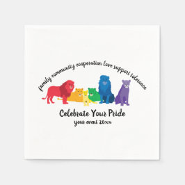 Feiern Sie Ihren Pride-Rainbow-Löwe Serviette