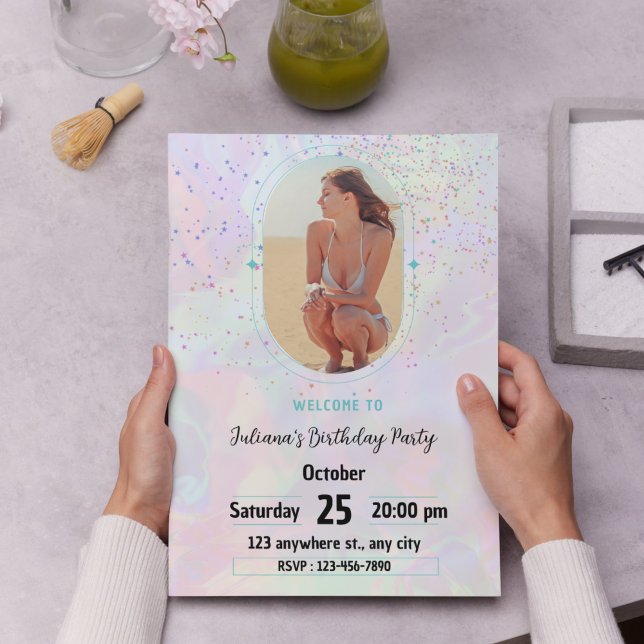 Feiern Sie im Stil! Pastel Modern für Mädchen Einladung (Celebrate in Style! Pastel Modern for Girls Invitation)