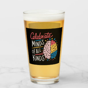 Feiern Sie Köpfe aller Art Autismus-Bewusstsein Glas