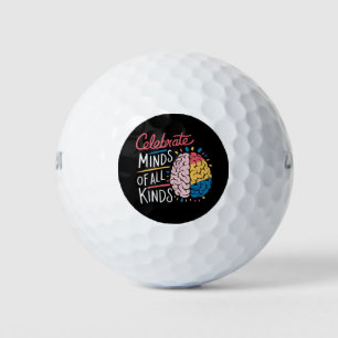 Feiern Sie Köpfe aller Art Autismus-Bewusstsein Golfball