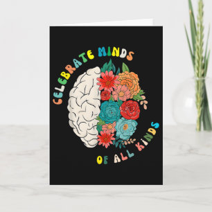Feiern Sie Köpfe aller Art Florale Farben Neurodi Karte