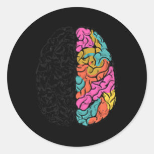 Feiern Sie Köpfe aller Art Neurodiversität Autismu Runder Aufkleber