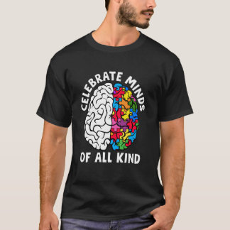 Feiern Sie Köpfe aller Art Neurodiversität Autismu T-Shirt