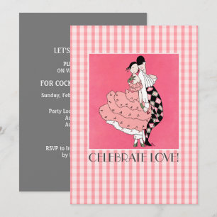 Feiern Sie Liebe! Art Deco Valentine's Day Party Einladung