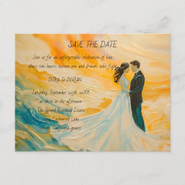 Feiern Sie Liebe und Freude mit einer Hochzeitsein Einladungspostkarte