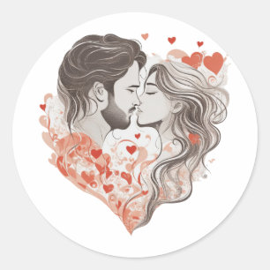 Feiern Sie Liebe und Intimität, Schönheit von zwei Runder Aufkleber