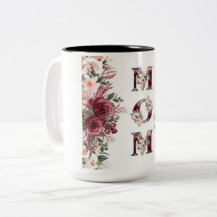 Feiern Sie Mama mit Blume! Blumendesign (Gif) Zweifarbige Tasse