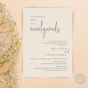 Feiern Sie mit den Neugeborenen, Hochzeitsessen Einladung