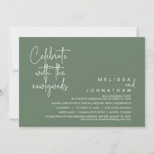Feiern Sie mit den Neuvermählten, Hochzeit in Einladung