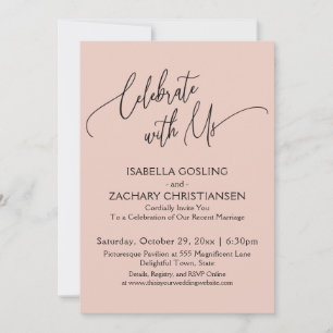 Feiern Sie mit der Hübschen Handschrift Blush Pink Einladung