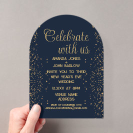 Feiern Sie mit der US Navy Gold Neujahr Hochzeit Acryleinladungen