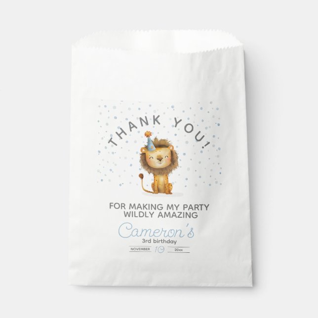 Feiern Sie mit einem Roar! Jungs Löwe zum Geburtst Geschenktütchen (Vorderseite)