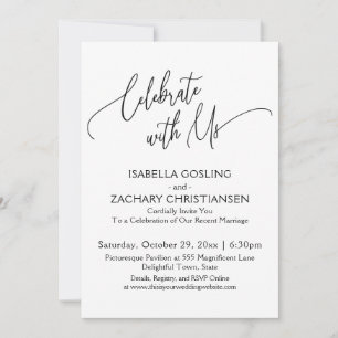 Feiern Sie mit Hübscher Handschrift in Schwarz und Einladung