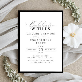 Feiern Sie mit uns! Elegante Typografie-Hochzeitse Einladung