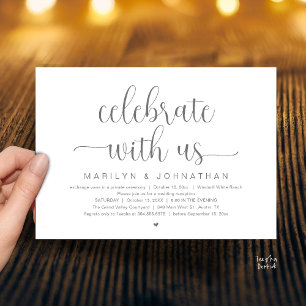 Feiern Sie mit uns Elegantes Hochzeitsempfangs-Din Einladung