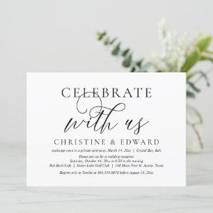 Feiern Sie mit uns, Hochzeit Elopement Party Einla Einladung