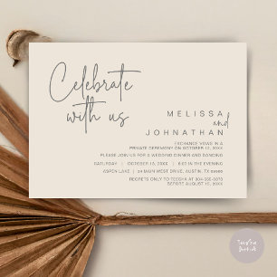 Feiern Sie mit uns, Hochzeitliches Abendessen Part Einladung