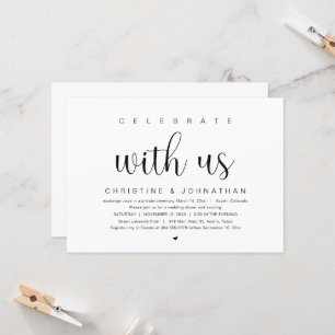 Feiern Sie mit uns, Hochzeits-Elopement-Party-Einl Einladung