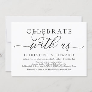 Feiern Sie mit uns, Hochzeits-Elopement-Party-Einl Einladung