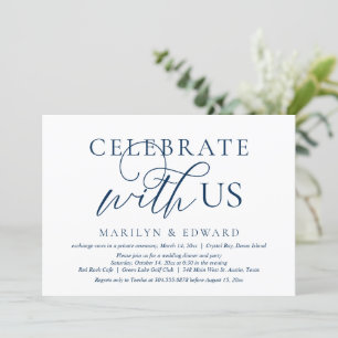 Feiern Sie mit uns, Hochzeits-Elopement-Party-Einl Einladung