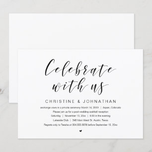Feiern Sie mit uns, Hochzeits-Elopement-Party Einladung
