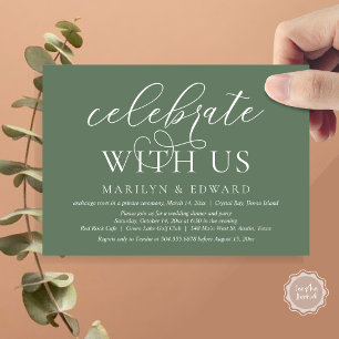 Feiern Sie mit uns, Hochzeits-Elopement-Party Einladung