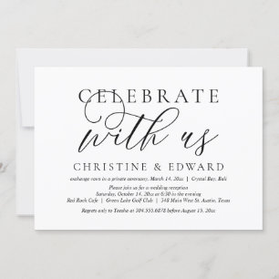 Feiern Sie mit uns, Hochzeits-Elopement-Party Einladung