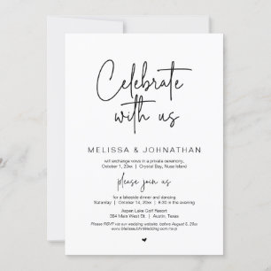 Feiern Sie mit uns, Hochzeitsessen Einladung