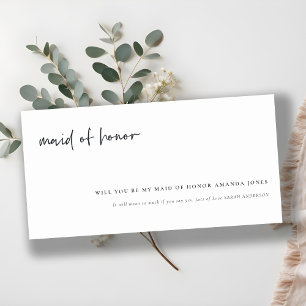 Feiern Sie mit uns Kalligrafie Maid of Honor Einla Dankeskarte