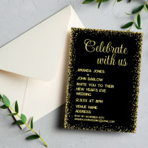 Feiern Sie mit uns Minimal Gold Neujahrs Hochzeit