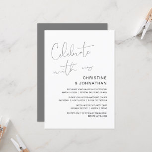 Feiern Sie mit uns, moderne Hochzeits-Elopement-Ei Einladung